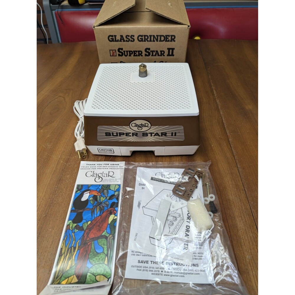 Glastar Super Star II G12 Stained Glass Grinder NEW OPEN BOX NOS